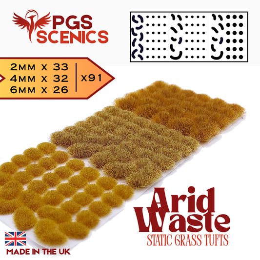 Arid Waste - x91 2/4/6mm Mixed Static Grass Tufts