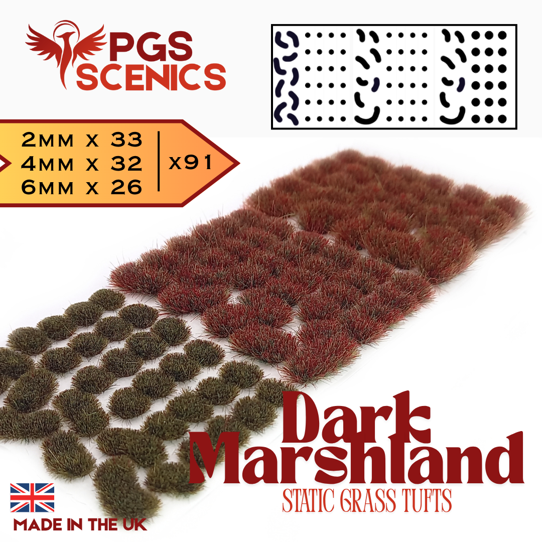 Dark Marshland - x91 2/4/6mm Mixed Static Grass Tufts