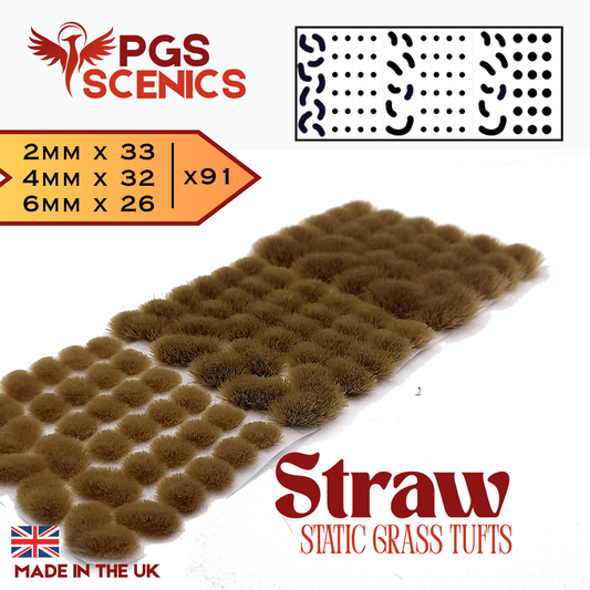 Straw - x91 2/4/6mm Mixed Static Grass Tufts