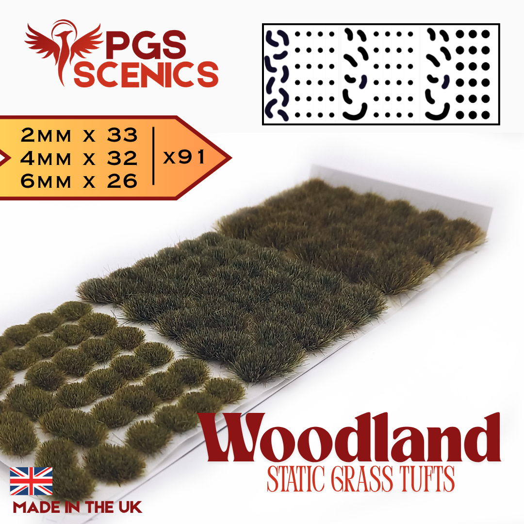 Woodland - x91 2/4/6mm Mixed Static Grass Tufts