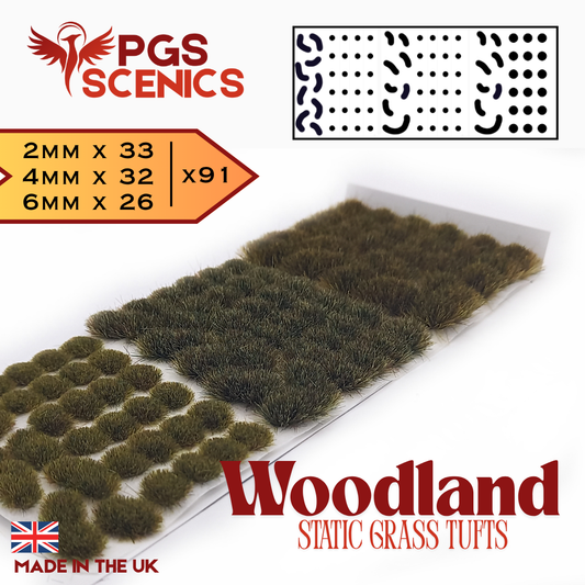 Woodland - x91 2/4/6mm Mixed Static Grass Tufts