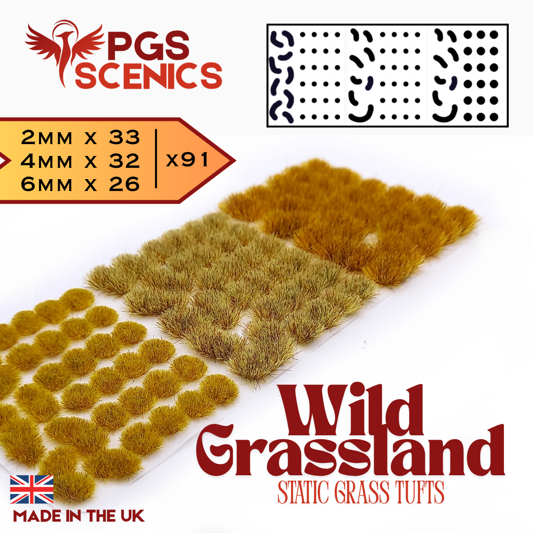 Wild Grassland - x91 2/4/6mm Mixed Static Grass Tufts