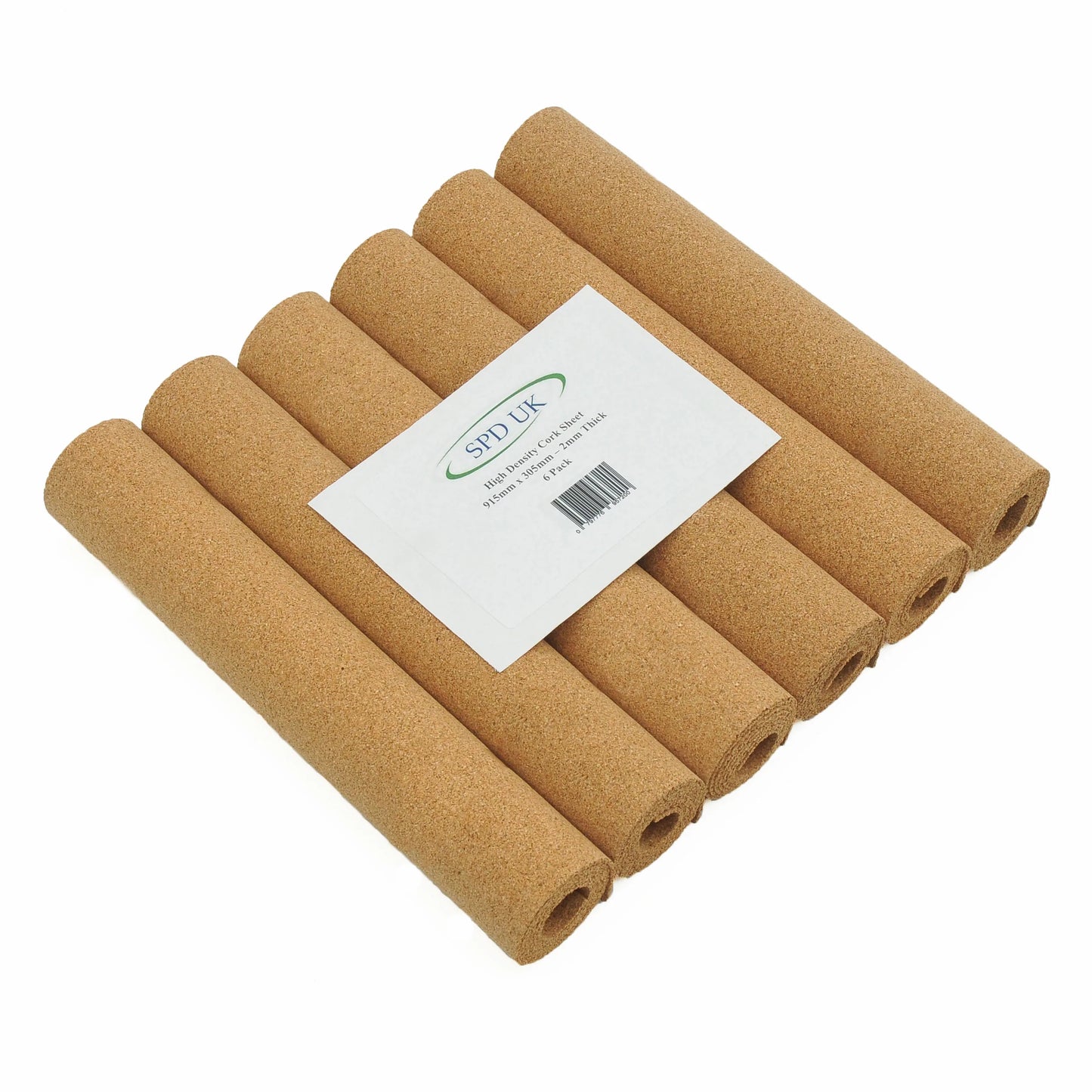 High Density Cork Rolls - 915mm x 305mm - 2 mm - 6 Pack - SPD UK