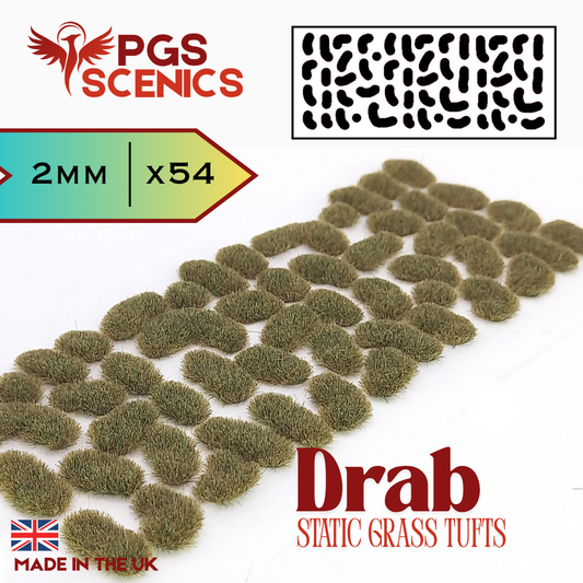 Drab - 2mm -  Irregular static grass tufts