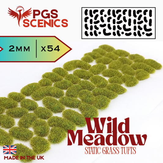 Wild Meadow - 2mm -  Irregular static grass tufts