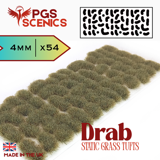 Drab - 4mm -  Irregular static grass tufts