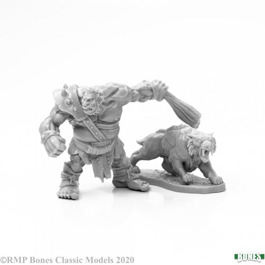 Reaper Bones 77939 - Hill Giant Hunter & Dire Lion