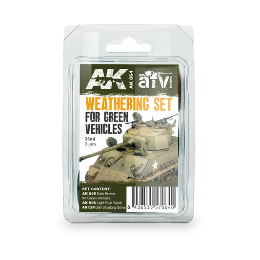 AK064 - Weathering Set For Green Vehicles