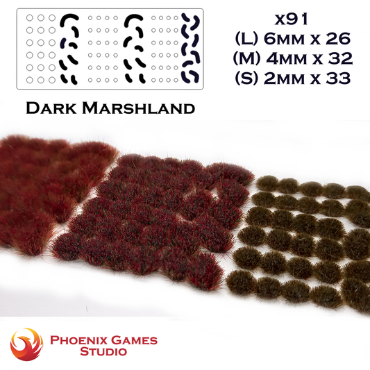 Dark Marshland - x91 2/4/6mm Mixed Static Grass Tufts