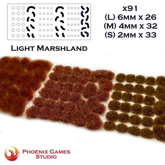 Light Marshland - x91 2/4/6mm Mixed Static Grass Tufts