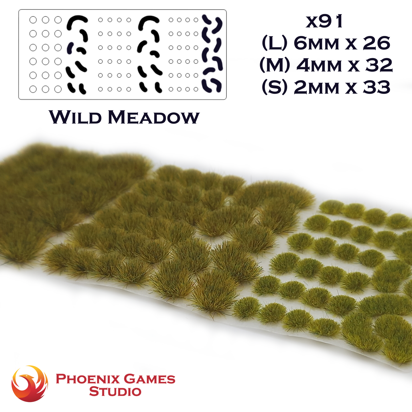 Wild Meadow - x91 2/4/6mm Mixed Static Grass Tufts