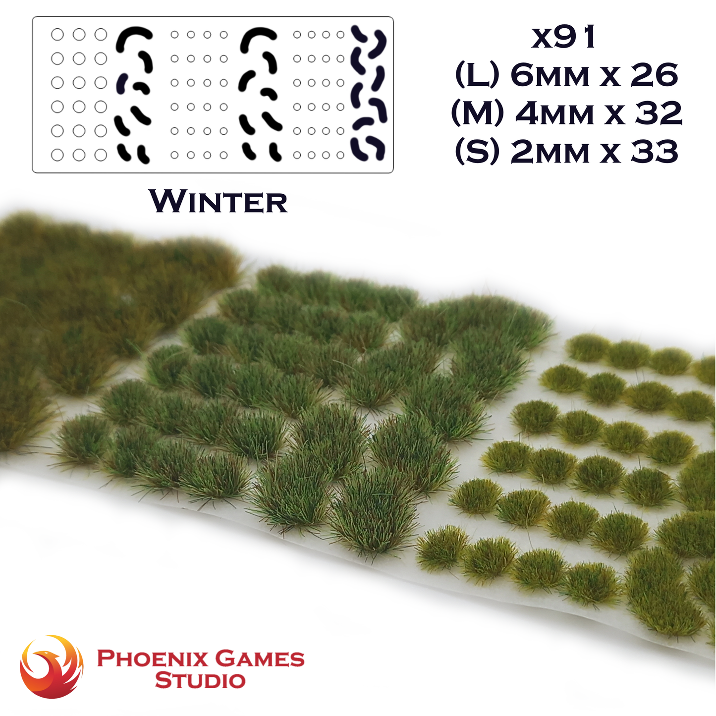 Winter - x91 2/4/6mm Mixed Static Grass Tufts