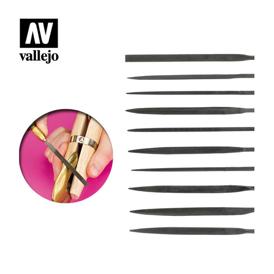 AV Vallejo Tools - Set of 10 Needle Files T03001