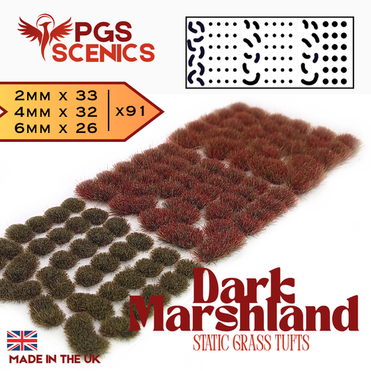 Dark Marshland - x91 2/4/6mm Mixed Static Grass Tufts