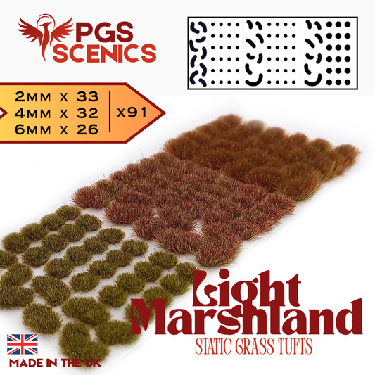 Light Marshland - x91 2/4/6mm Mixed Static Grass Tufts